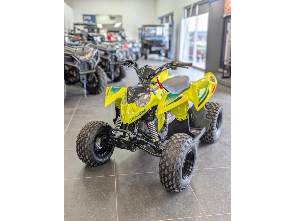 2026 Polaris Outlaw 110 Lime Squeeze 🎯 Vtt Enfant Débutant Sécuritaire Apprentissage Drx90 Kfx90 Contrôle Parent 🟢 alt