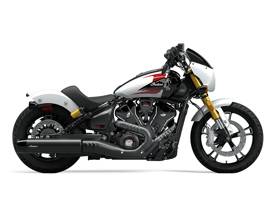2025 Indian Motorcycle 101 Scout Ghost White Metallic With Graphics alt