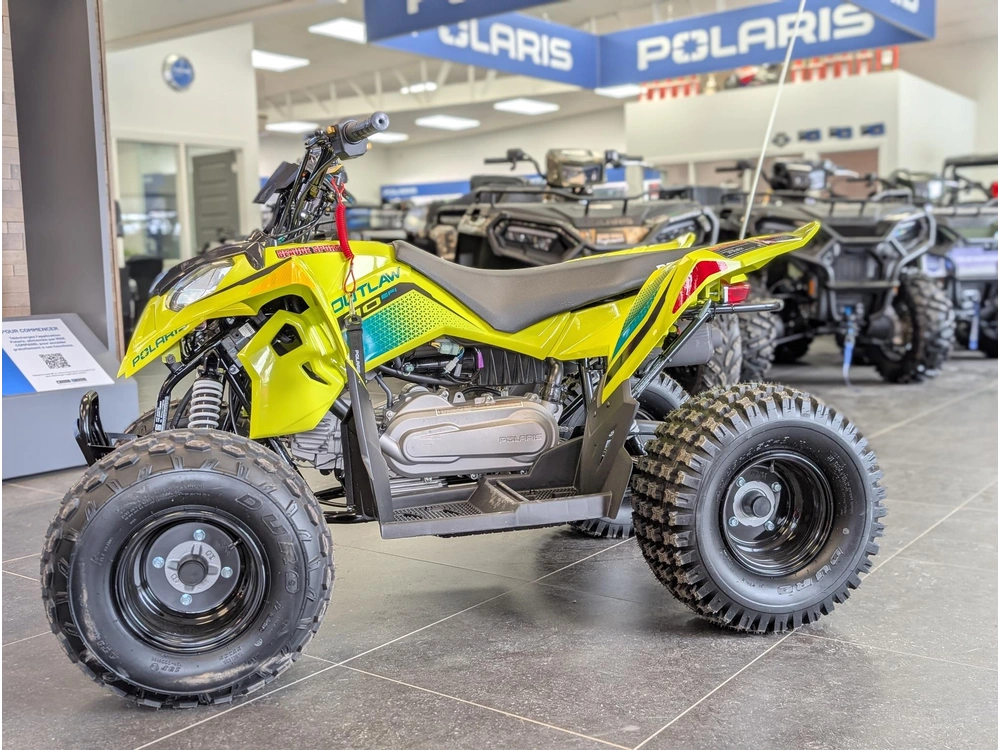 2026 Polaris Outlaw 110 Lime Squeeze 🎯 Vtt Enfant Débutant Sécuritaire Apprentissage Drx90 Kfx90 Contrôle Parent 🟢 alt