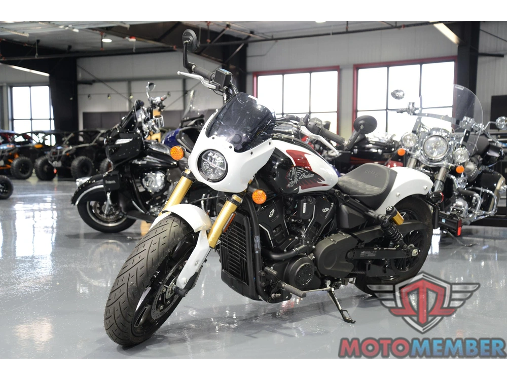 2025 Indian Motorcycle 101 Scout Ghost White Metallic With Graphics alt