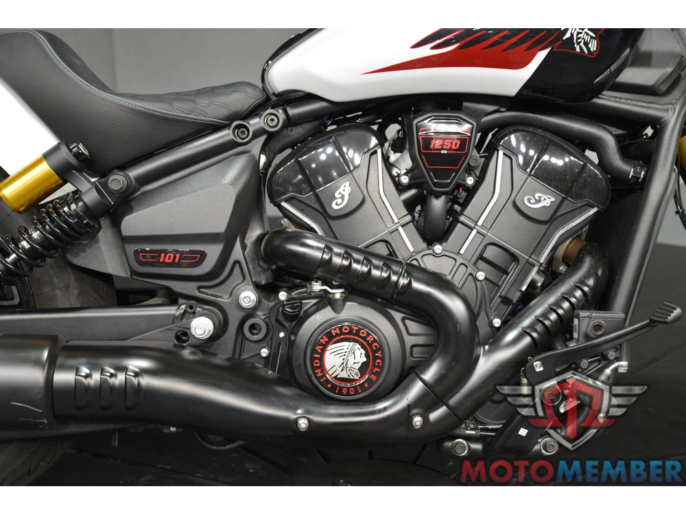 2025 Indian Motorcycle 101 Scout Ghost White Metallic With Graphics alt
