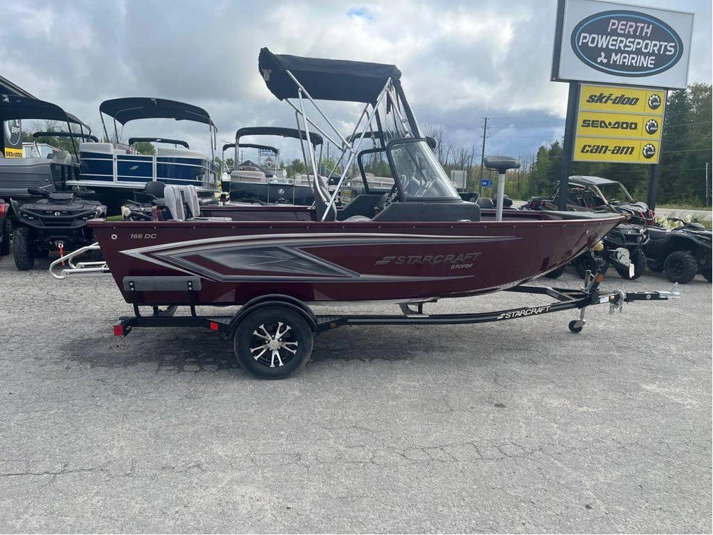 2025 Starcraft Storm 166 Dc With Merc 90 Elpt And Custom Trailer alt