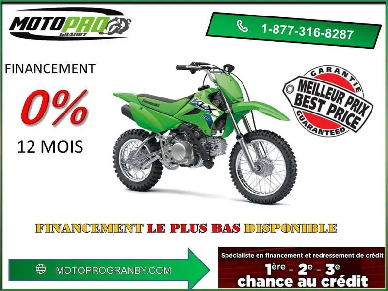 2026 Kawasaki KLX110R KLX 110 R KLX110 KLX110 110R SEMI-AUTOMATIQUE thumbnail 2