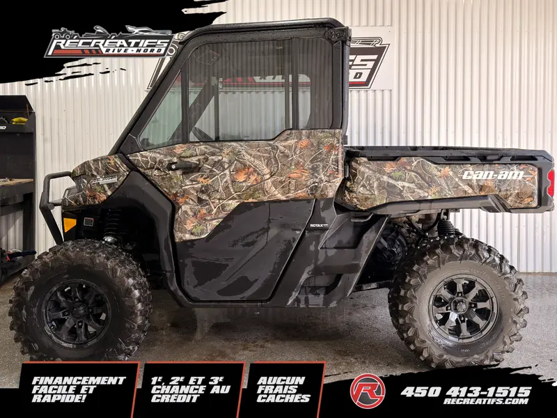 2025 Can-Am DEFENDER HD10 LIMITED CAB MOSSY OAK **BAS KILOMÉTRAGE!!** thumbnail 2
