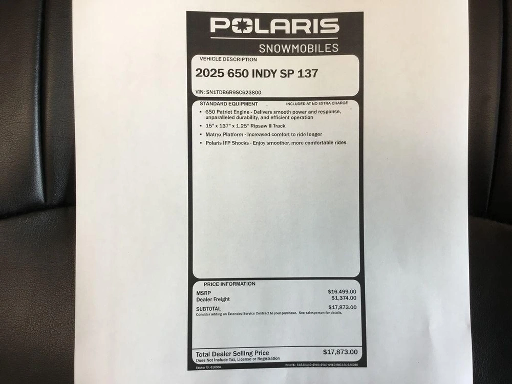 2025 Polaris 650 Indy Sp 137 Es alt