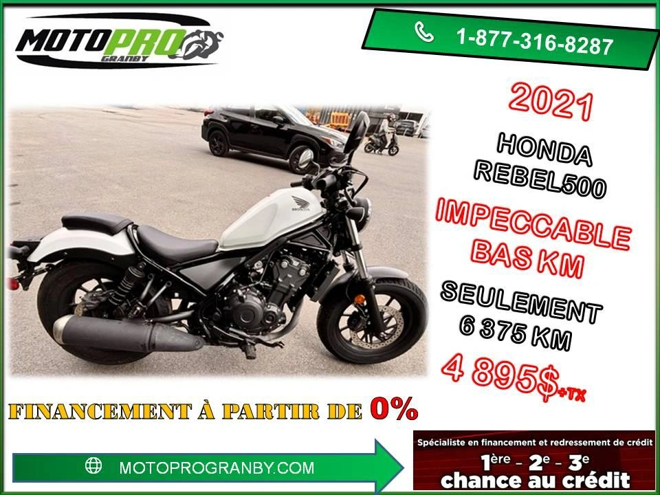 Honda Rebel 500 Rebel500 Cmx500 Rebel Cmx 500 Bas Km 2021 alt