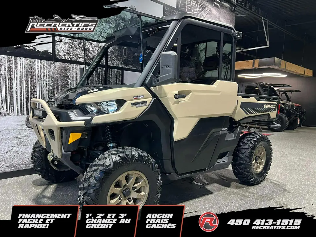 2025 Can-Am DEFENDER HD10 LIMITED CAB - **CABINE CHAUFFÉE ET CLIMATISÉ!!**