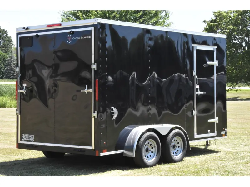 2025 Cross Painted Steel Enclosed (Beta) 7' x 14' Tandem Axle w/ Ramp