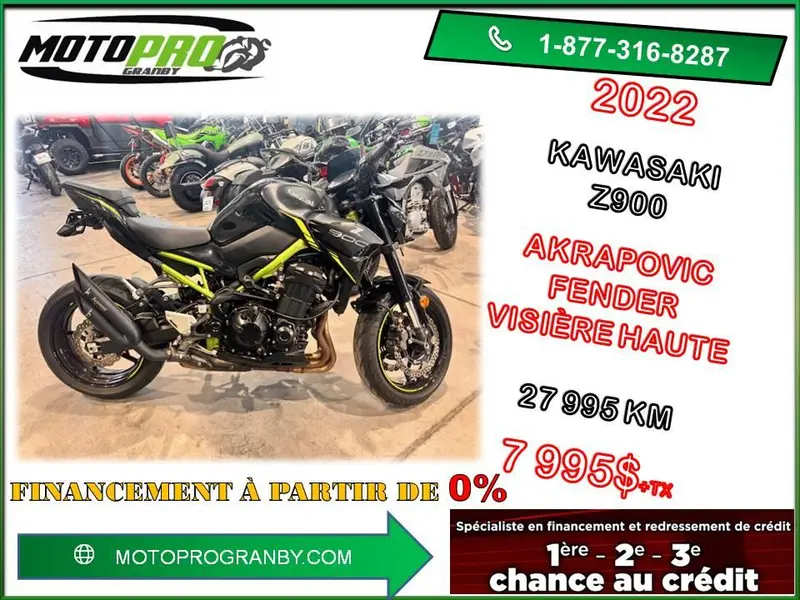 2022 Kawasaki Z900 Abs Z900 Zr900 Z Zr 900 Abs Akrapovic Financement 0% alt