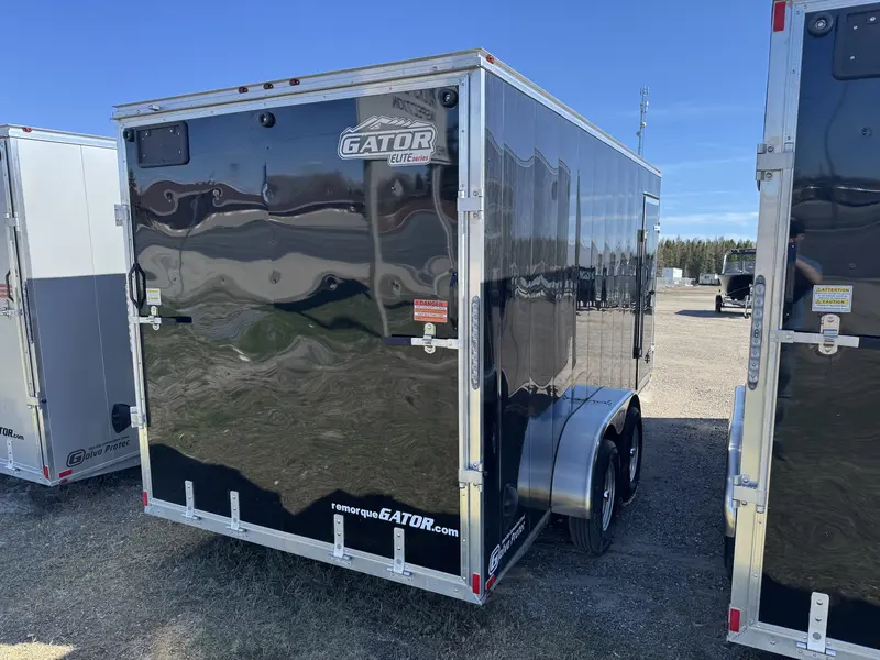 2026 Gator ELITE ENCLOSED TRAILER,7X16,V-NOSE,REAR RAMP,BLACK thumbnail 4