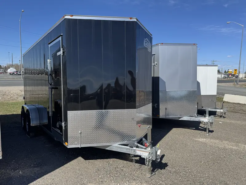 2026 Gator ELITE ENCLOSED TRAILER,7X16,V-NOSE,REAR RAMP,BLACK thumbnail 2