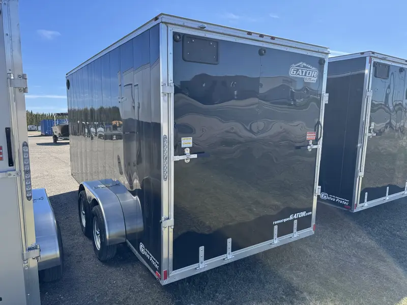 2026 Gator ELITE ENCLOSED TRAILER,7X16,V-NOSE,REAR RAMP,BLACK thumbnail 3