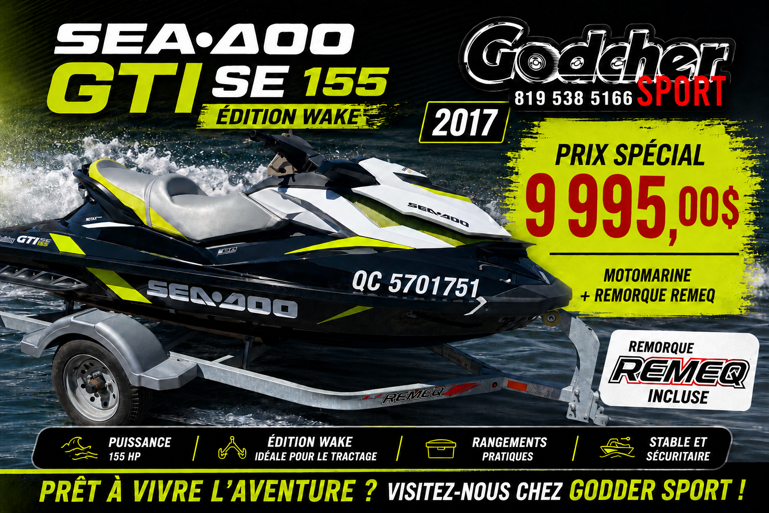 2017 Sea-Doo GTI SE 155 thumbnail 2