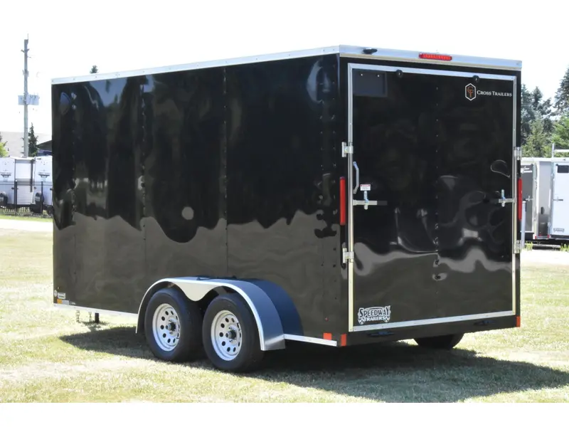 2025 Cross Painted Steel Enclosed (Beta) 7' x 14' Tandem Axle w/ Ramp
