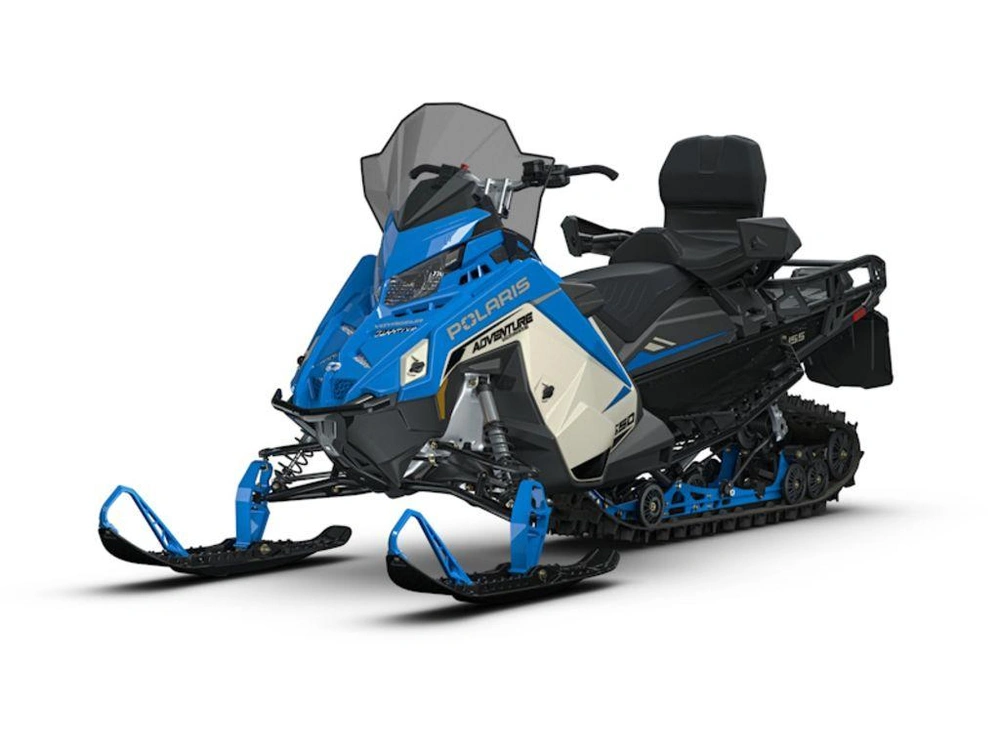 2027 Polaris 650 Voyageur Adventure Ultimate 155 1.6" Matte Silver Quartz / Velocity Blu alt