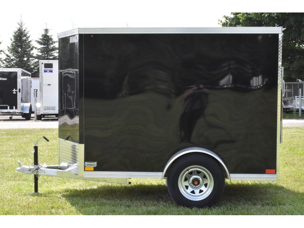 2026 Rhino Galvanized Enclosed 5' X 8' Sa Ramp Side-door alt