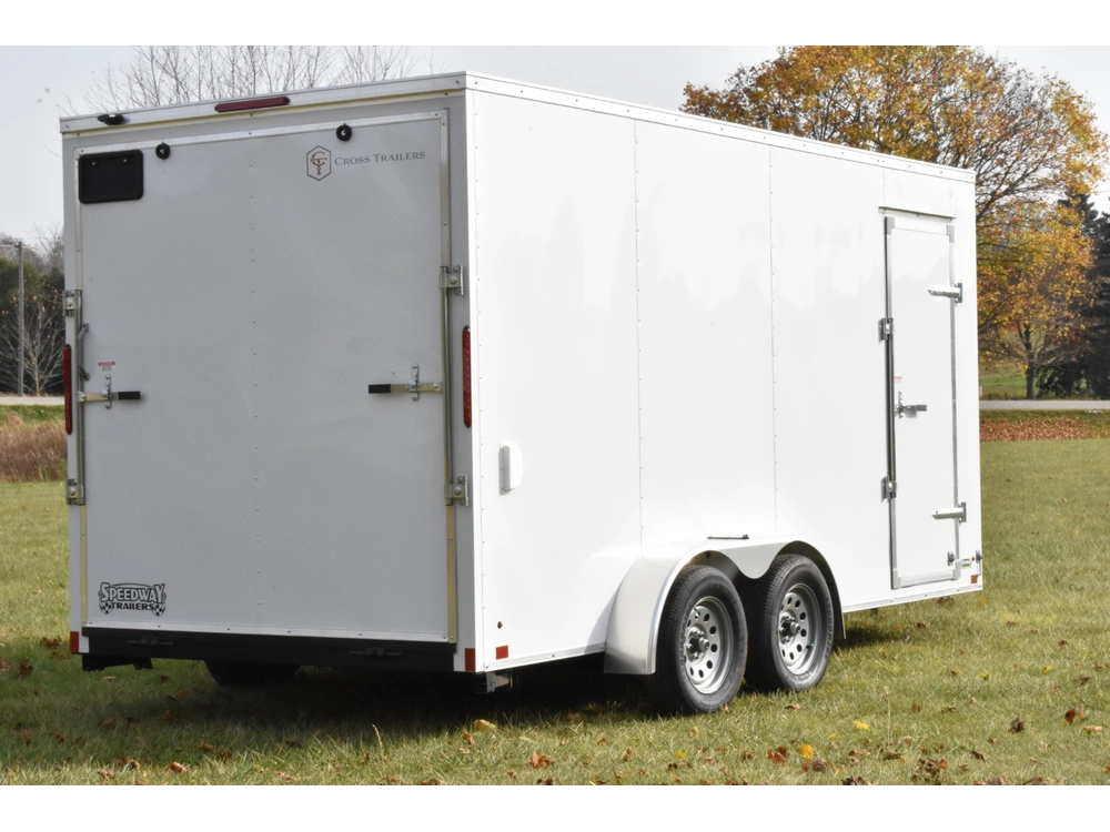 2026 Cross Painted Steel Enclosed (beta) 7' X 16' Tandem Axle W/ Ramp alt
