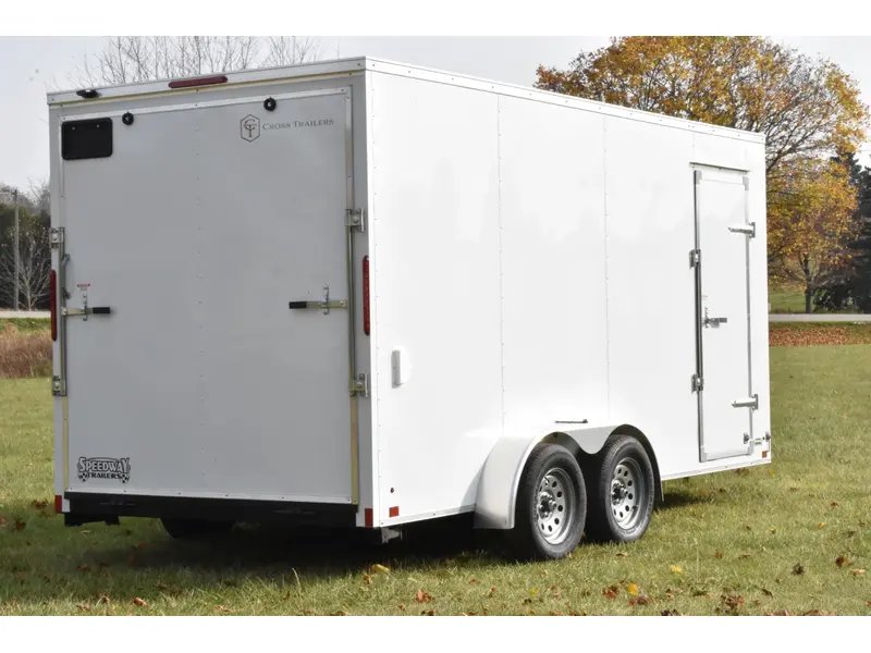 2026 Cross Painted Steel Enclosed (Beta) 7' x 16' Tandem Axle w/ Ramp