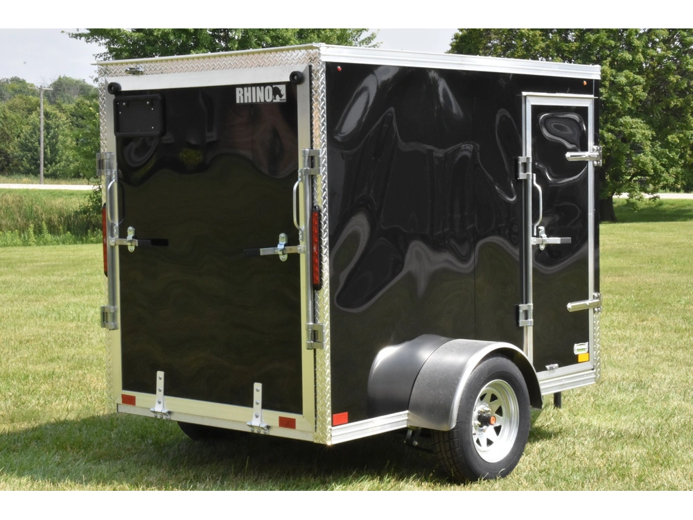 2026 Rhino Galvanized Enclosed 5' X 8' Sa Ramp Side-door alt