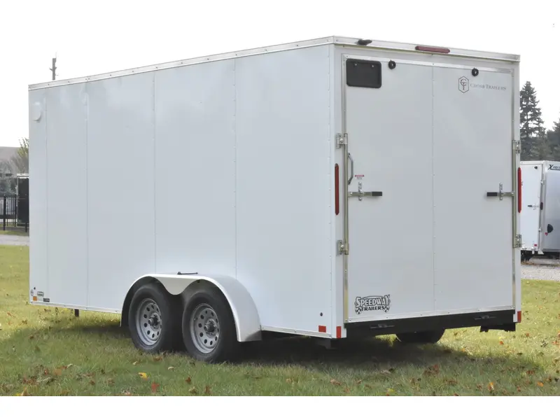 2026 Cross Painted Steel Enclosed (Beta) 7' x 16' Tandem Axle w/ Ramp