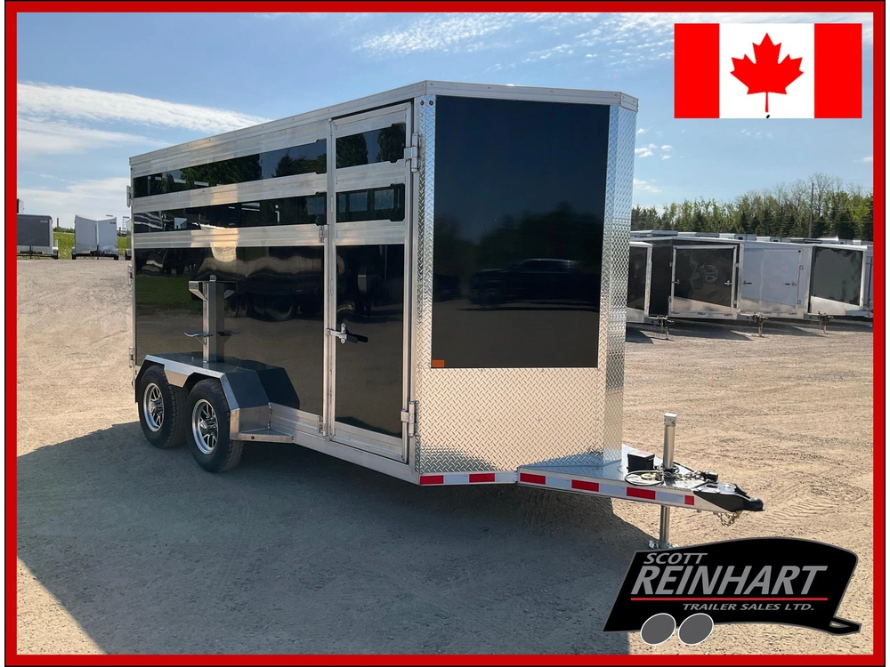 2027 Aghaul 78" X 16' Plus V-nose Aluminum Livestock Trailer alt