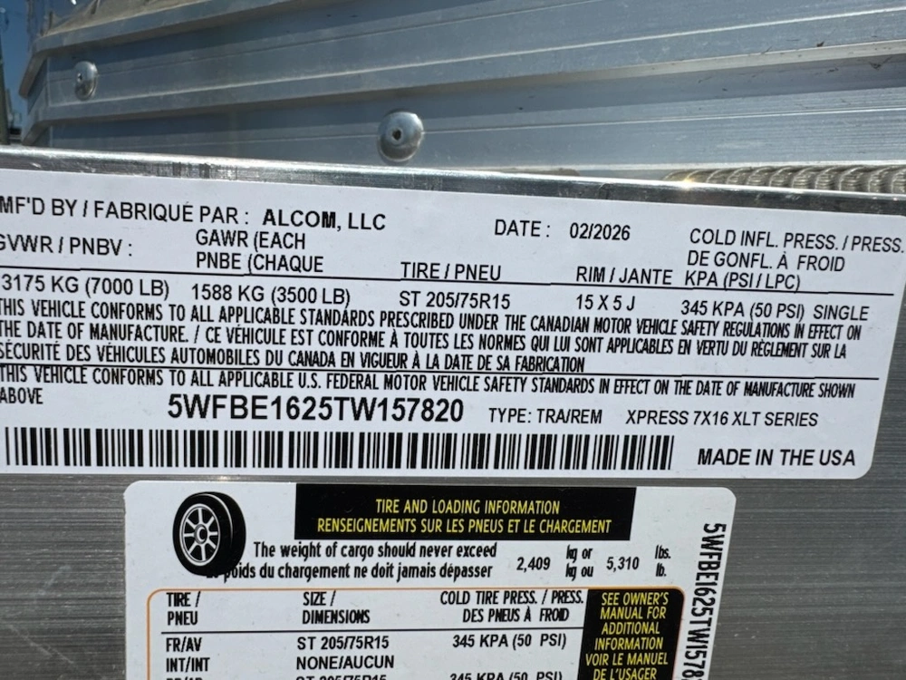 Alcom Xpress 7x16 Xlt 2026 alt