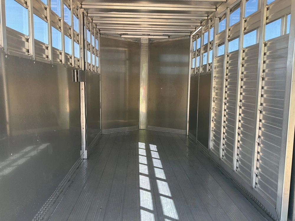 2027 Aghaul 78" X 16' Plus V-nose Aluminum Livestock Trailer alt
