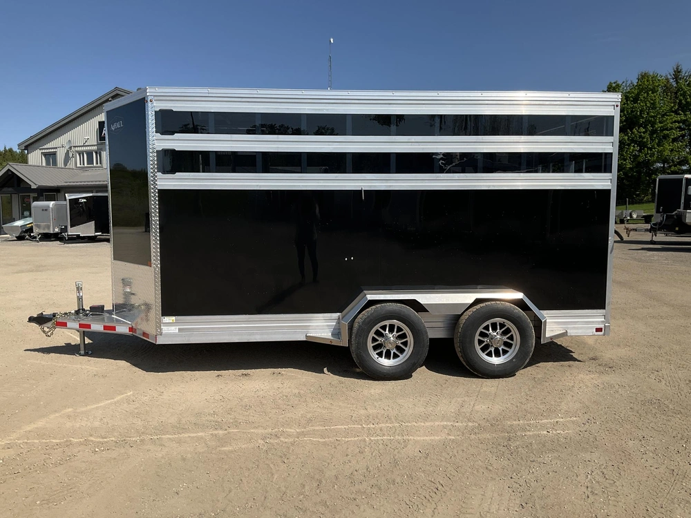 2027 Aghaul 78" X 16' Plus V-nose Aluminum Livestock Trailer alt