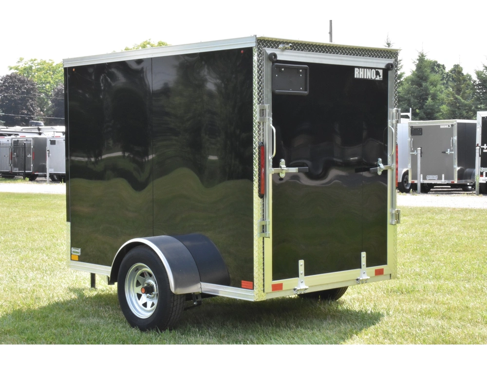 2026 Rhino Galvanized Enclosed 5' X 8' Sa Ramp Side-door alt