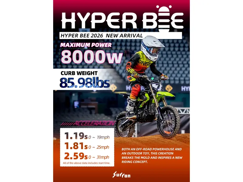 Surron HYPER BEE 100% ÉLECTRIQUE AVEC 8,000 WATTS 2026
