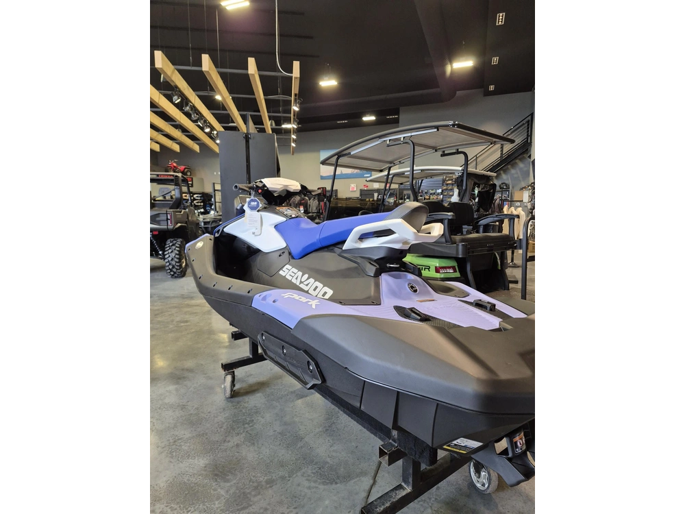2026 Sea-doo Spark Convenience Package 900 3up Ibr "dazzling Blue / Vapor Blue (sound System)" alt