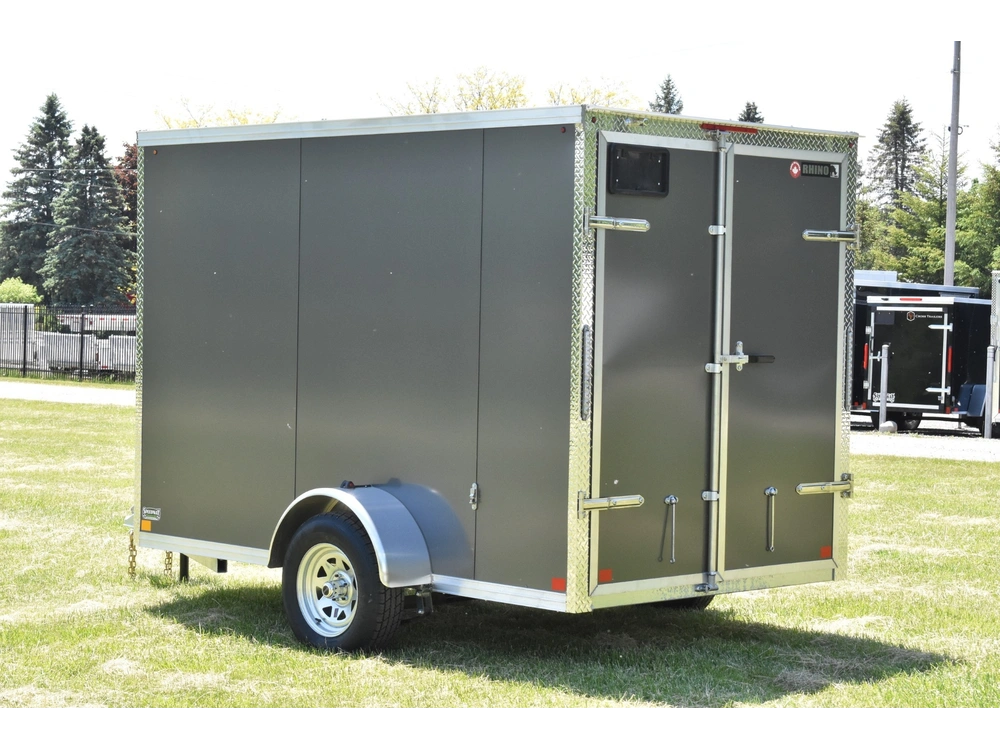 2026 Rhino Galvanized Enclosed 6' X 10' Single Axle W/ Double Doors alt