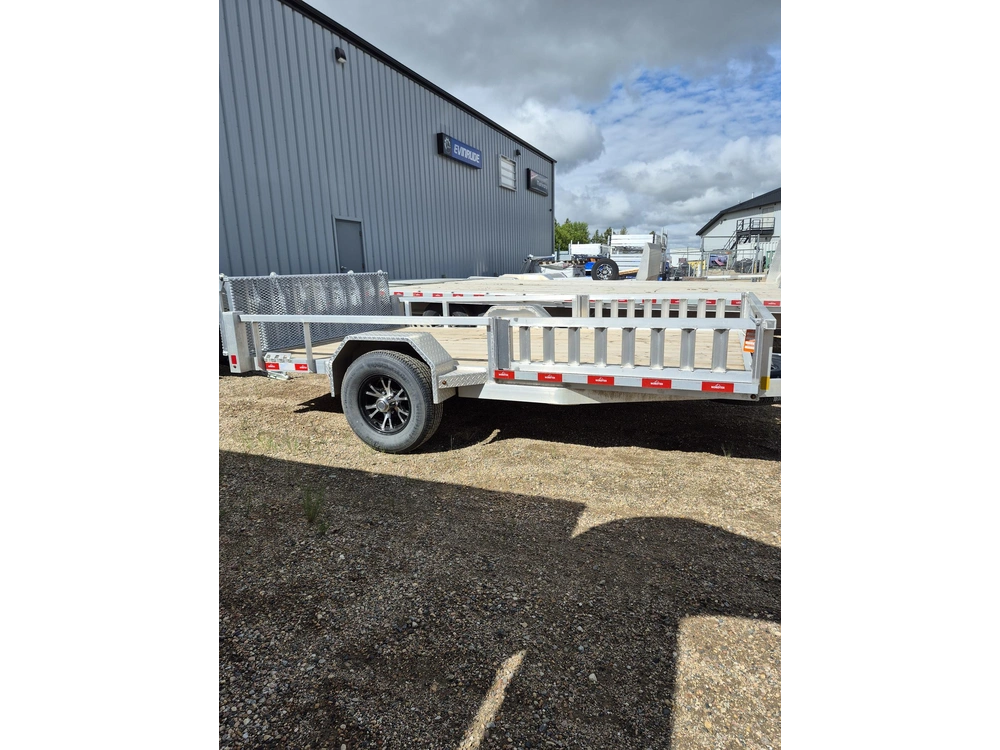 2026 Nordtek Landscape Trailer - 82" X 12' - 5k Single Axle Ld - Open Sides 5k Axle, Aluminum, Spare Tire, Side Load Ramps alt