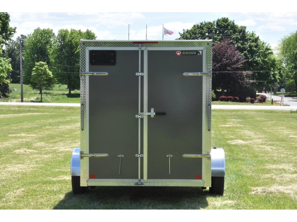 2026 Rhino Galvanized Enclosed 6' X 10' Single Axle W/ Double Doors alt