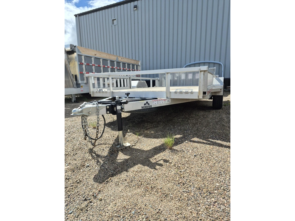2026 Nordtek Landscape Trailer - 82" X 12' - 5k Single Axle Ld - Open Sides 5k Axle, Aluminum, Spare Tire, Side Load Ramps alt
