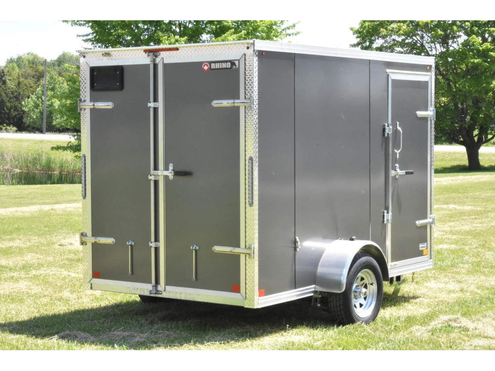 2026 Rhino Galvanized Enclosed 6' X 10' Single Axle W/ Double Doors alt