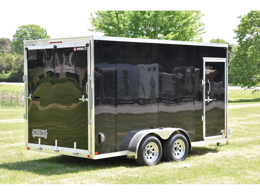 2026 Rhino Galvanized Enclosed 7' X 14' Ta Ramp alt