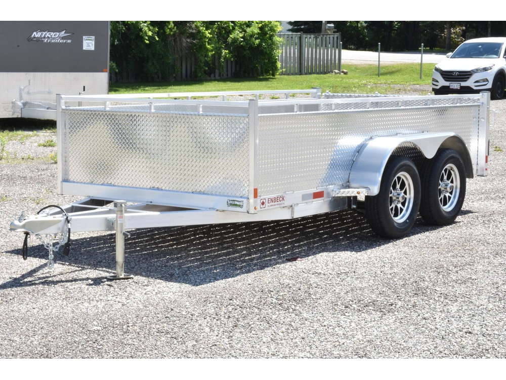 2026 Enbeck Aluminum Utility 6' X 12' Tandem Axe High Sides alt