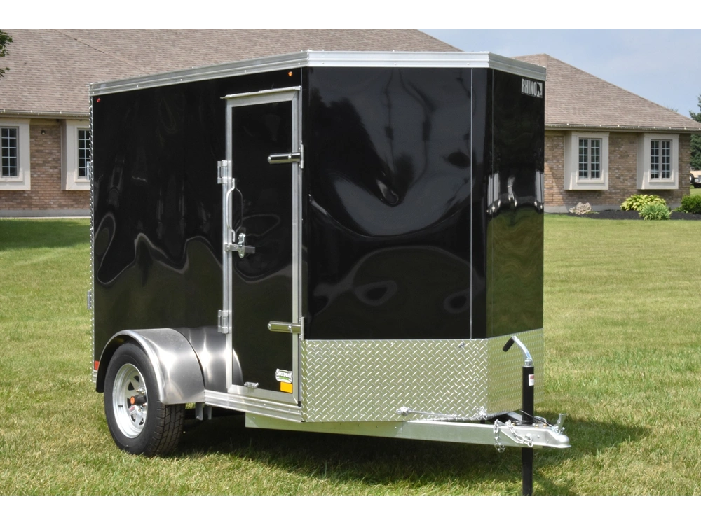 2026 Rhino Galvanized Enclosed 5' X 8' Sa Ramp Side-door alt