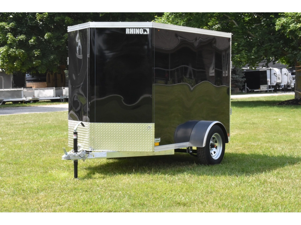 2026 Rhino Galvanized Enclosed 5' X 8' Sa Ramp Side-door alt