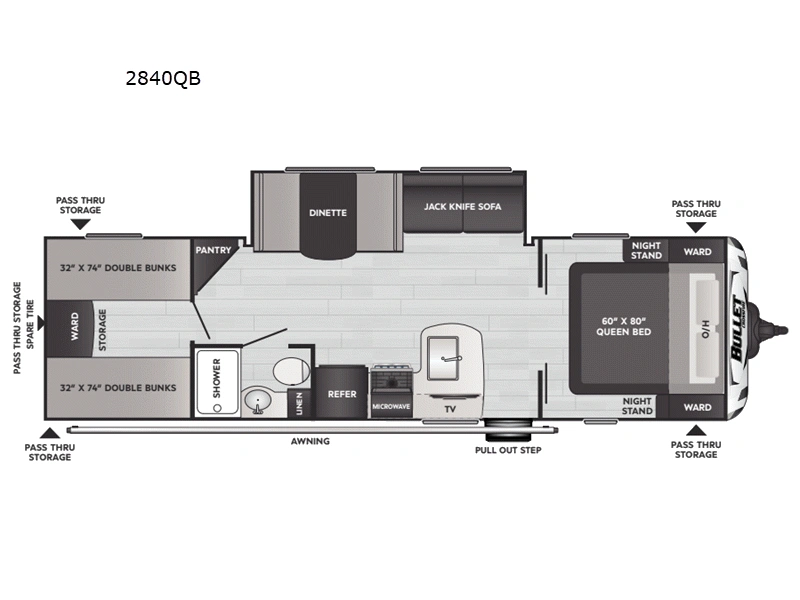 2025 Keystone Rv Bullet Classic Travel Trailers 2840qb alt