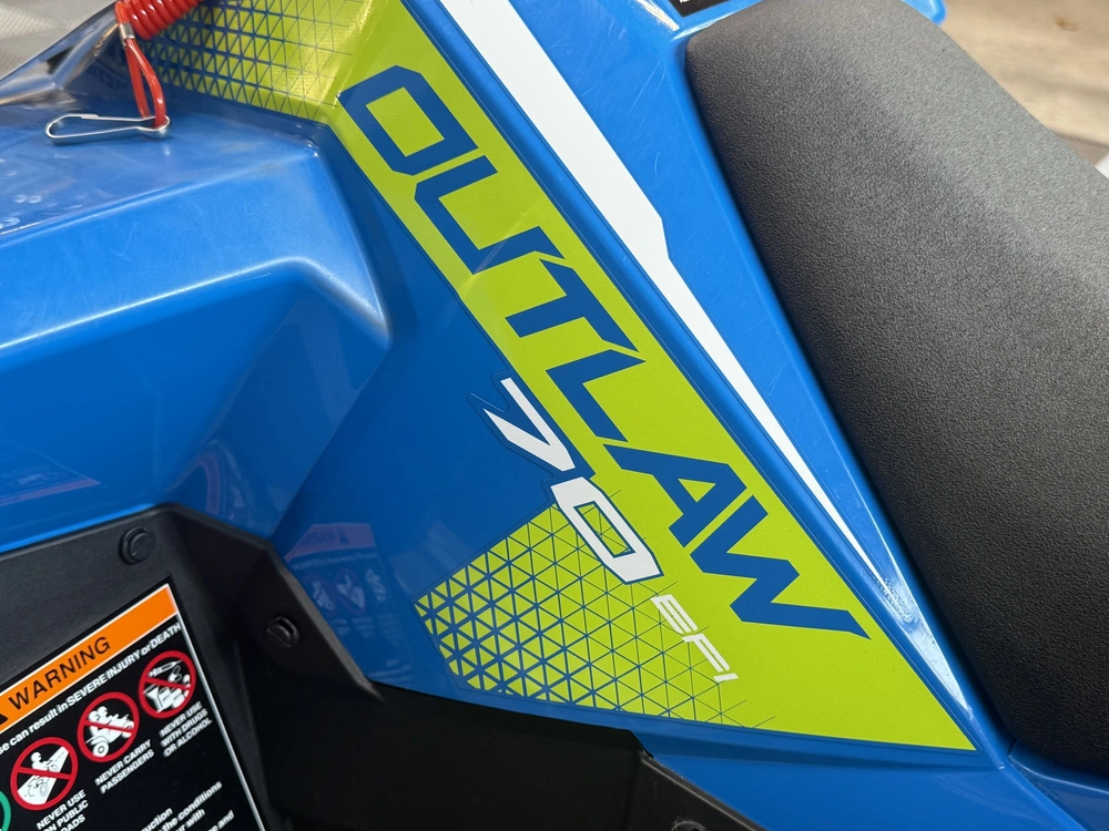 2025 Polaris Outlaw 70 Efi - Velocity Blue / Lifted Lime alt