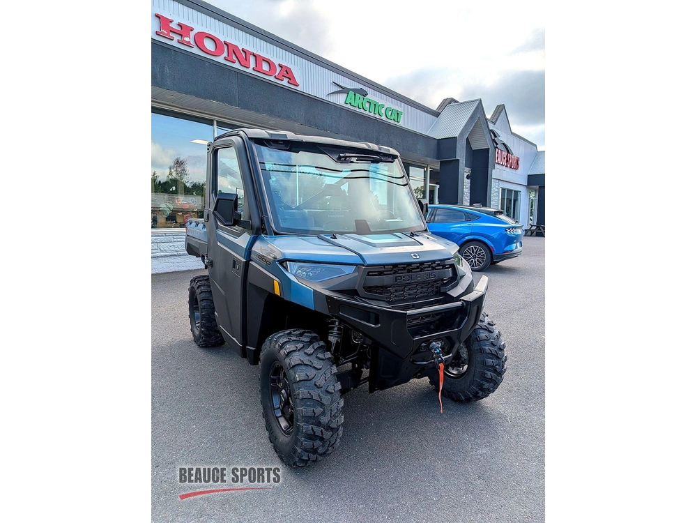 2025 Polaris Ranger Xp 1000 Premium Blue Labyrinth 🎯 Utv Travail Premium Defender Hd9 Commander Xt Mule Pro Faible Kilométrage Polyvalent 🟢 alt