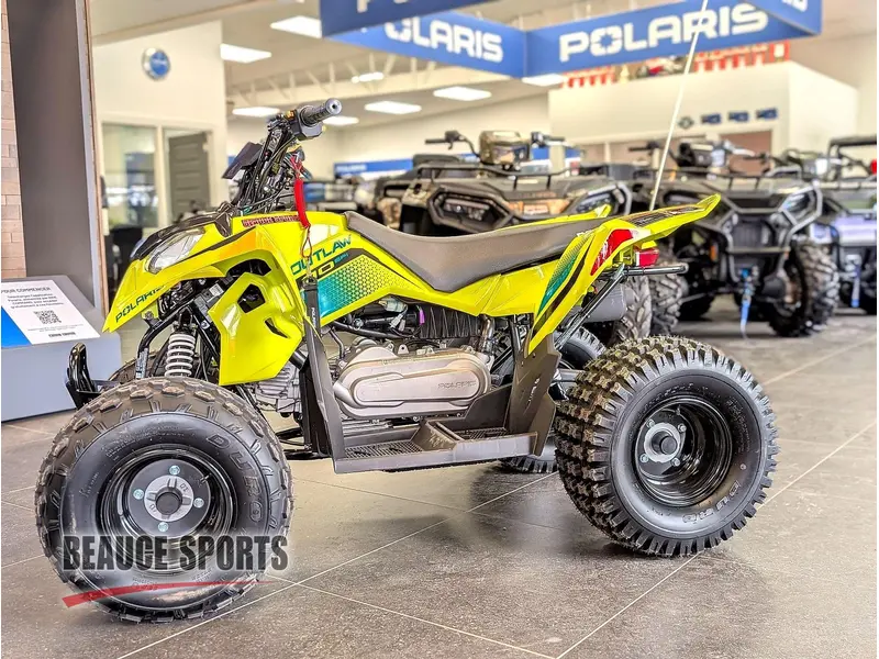 2026 Polaris Outlaw 110 Lime Squeeze 🎯 Vtt Enfant Débutant Sécuritaire Apprentissage Drx90 Kfx90 Contrôle Parent 🟢 alt