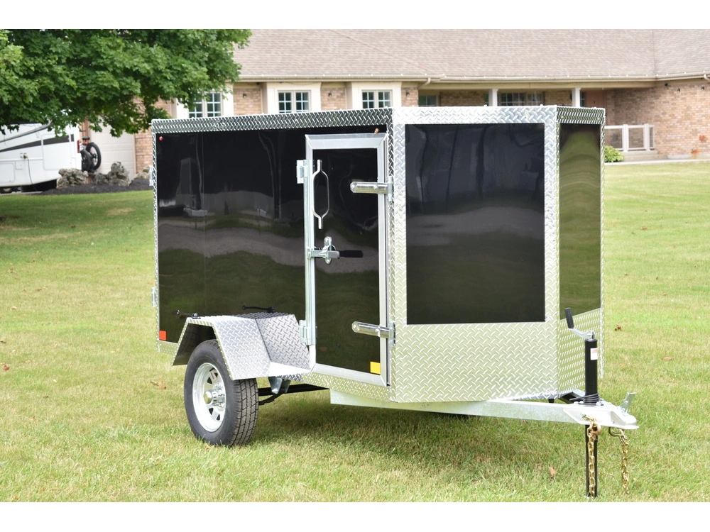 2026 Rhino Galvanized Enclosed 4' X 8' Sa Side-door alt