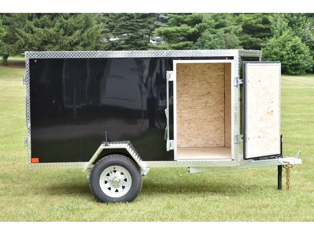 2026 Rhino Galvanized Enclosed 4' X 8' Sa Side-door alt