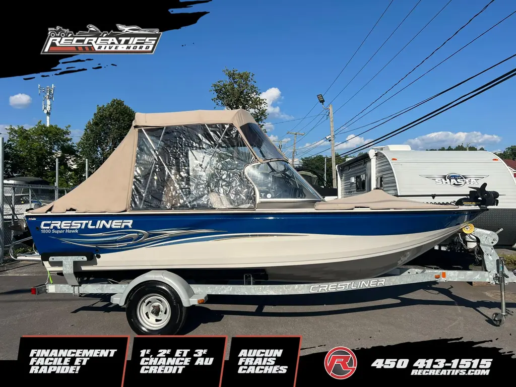 2008 Crestliner 1800 SUPER HAWK **MOTEUR MERCURY 175HP!!**