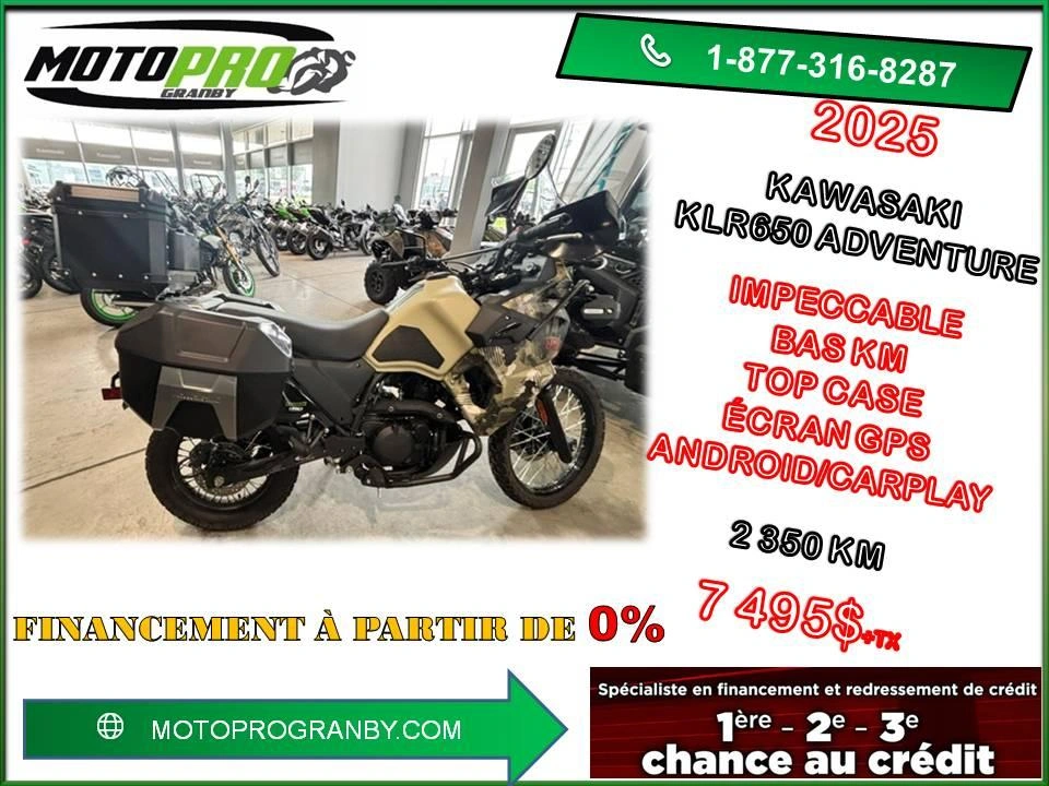2025 Kawasaki Klr650 Adventure Klr650 Klr 650 Semi Route Klr-650 Aventure Tout Équipé alt