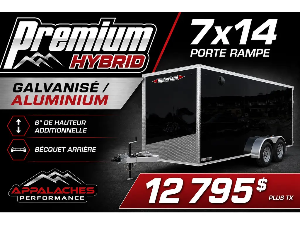 WEBERLANE 7'x14' HYBRID GALVANISÉ/ALUMINIUM PORTE RAMPE 2X3500LB 2026