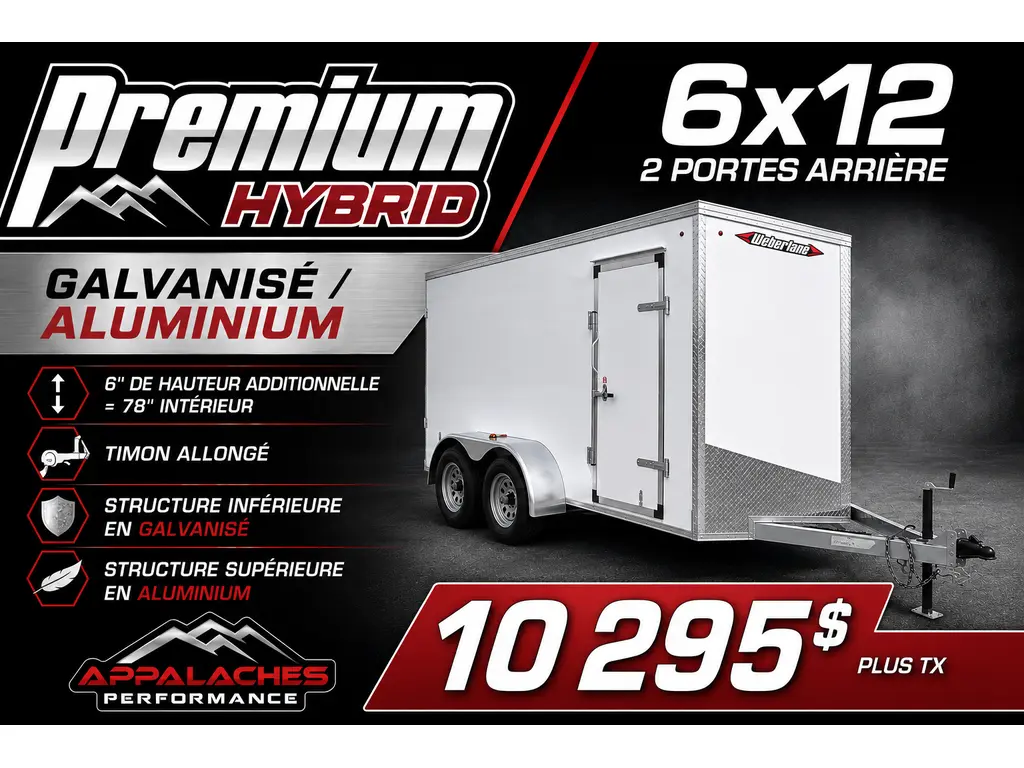 WEBERLANE 6X12 ALUMINIUM 2 ESSIEUX PORTE DOUBLE 2026 - W612GACTW